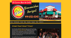 Desktop Screenshot of elcerrobarandgrill.com